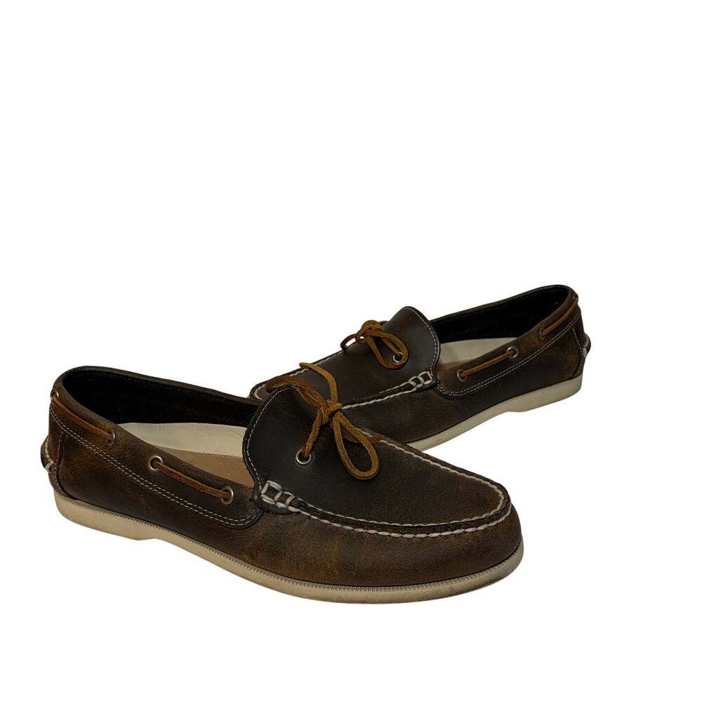 Cole Haan Loafers Boat Deck Brown Leather Lace Preppy Casual Summer 10.5M